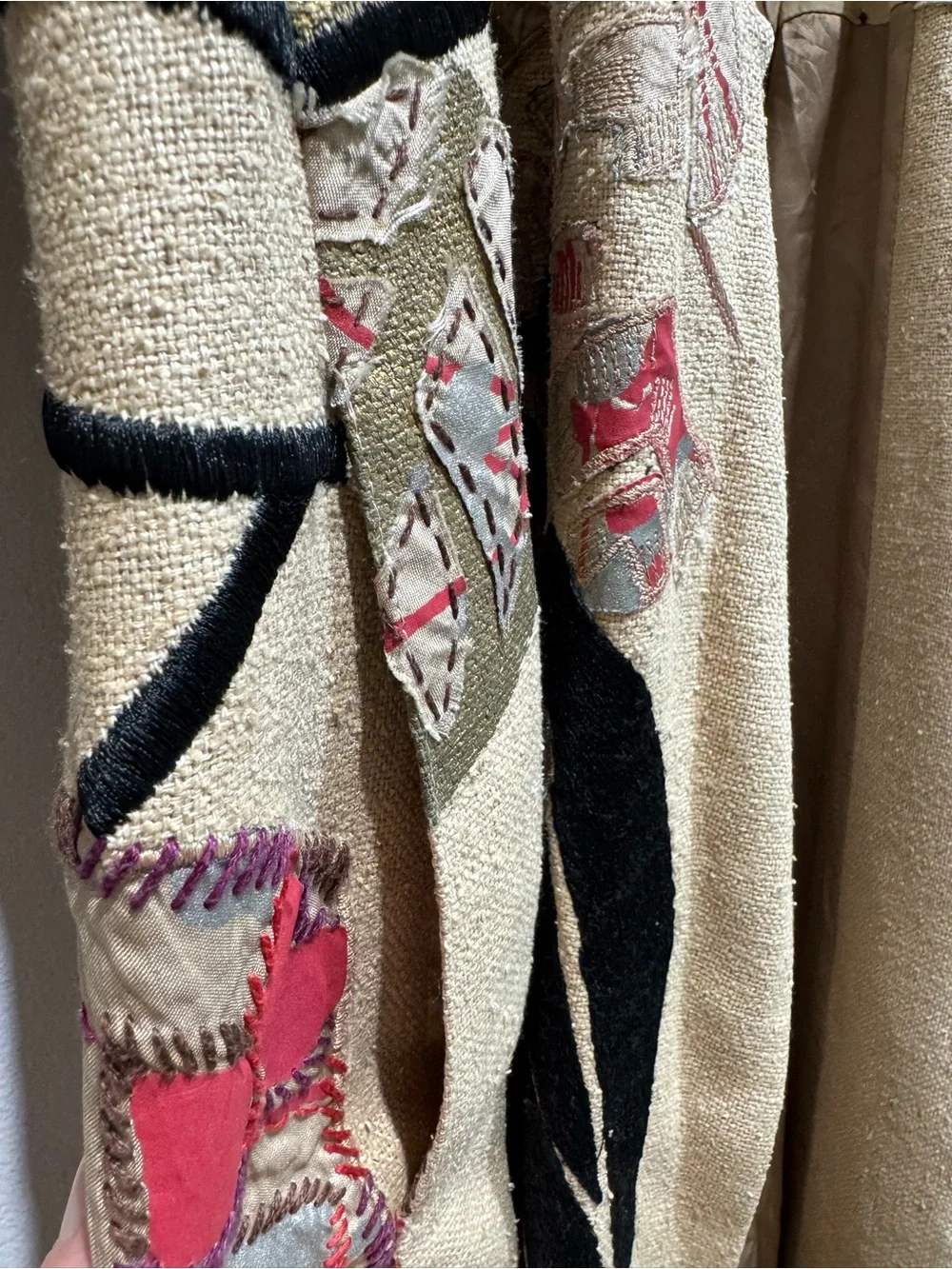Unique Dries Van Noten Embroidered Beige Kimono Coat - Picture 9 of 15